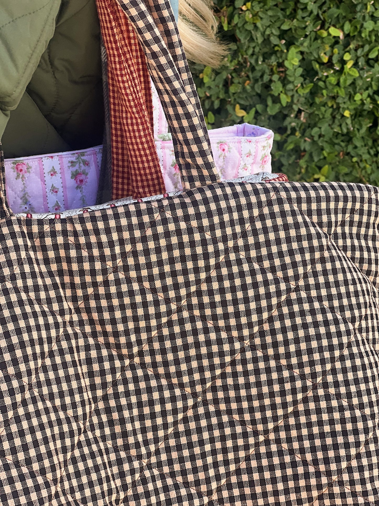 Firefly Gingham Reversible Tote