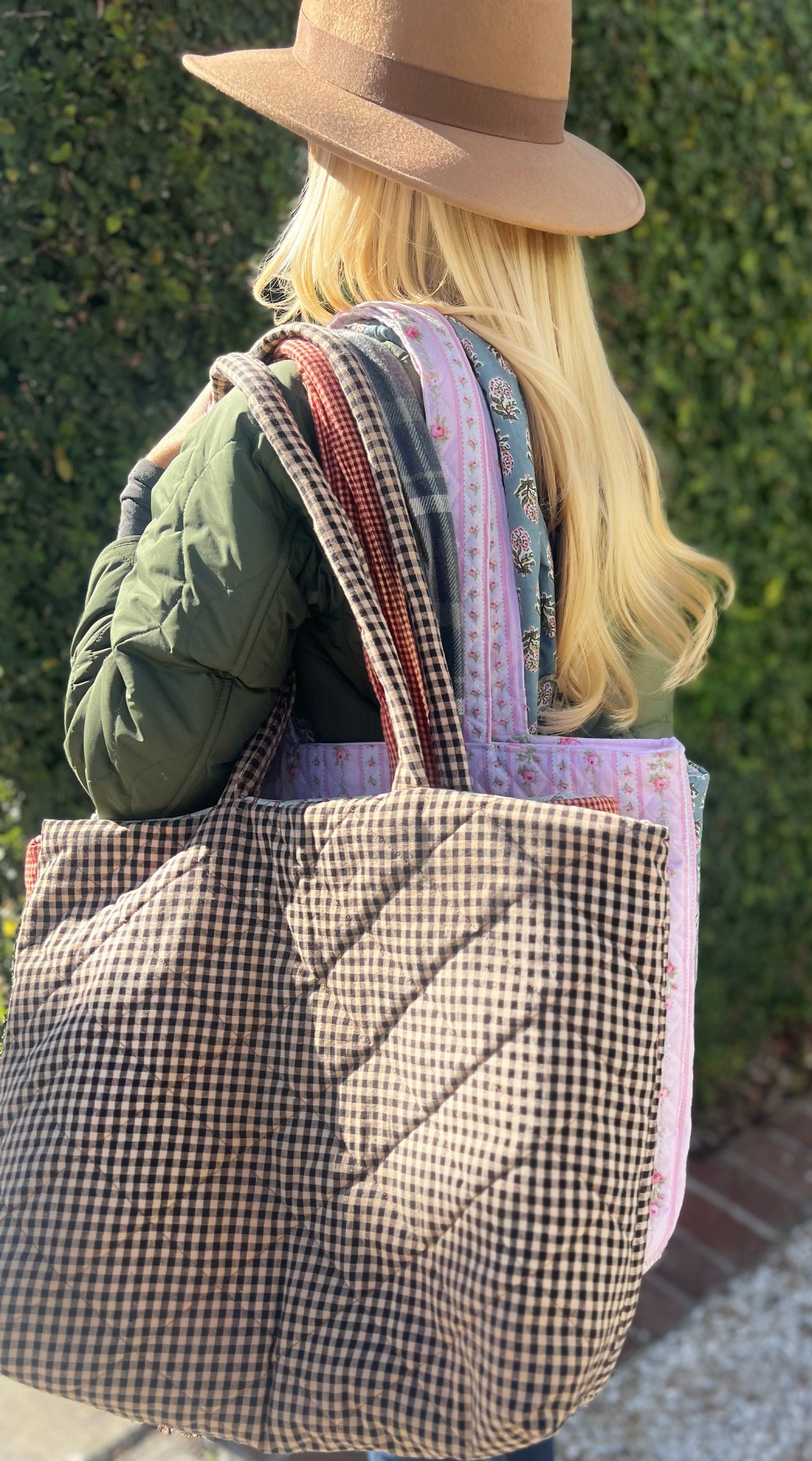 Firefly Gingham Reversible Tote